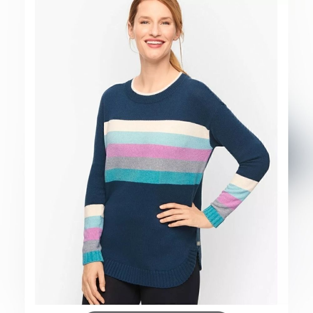 T by Talbots Tweed Chenille Long Sleeve Tunic Sweater Medium